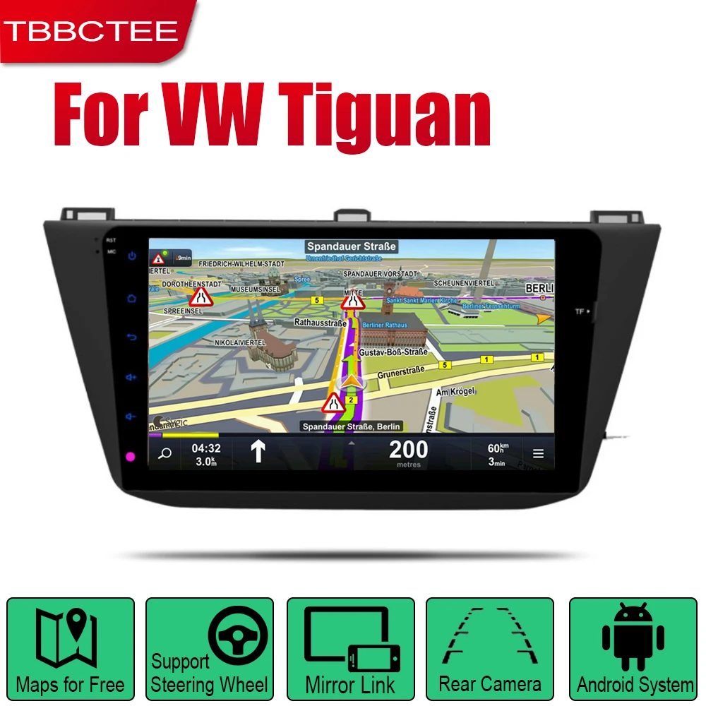 Автомобильная мультимедийная система TBBCTEE 2 Din Android для Volkswagen VW Tiguan 2016 ~ 2019
