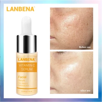 

LANBENA Vitamin C Serum 15ml Whitening Hyaluronic Acid Brightening Moisturizing Repairing Skin Anti-Aging Facial Care Mask