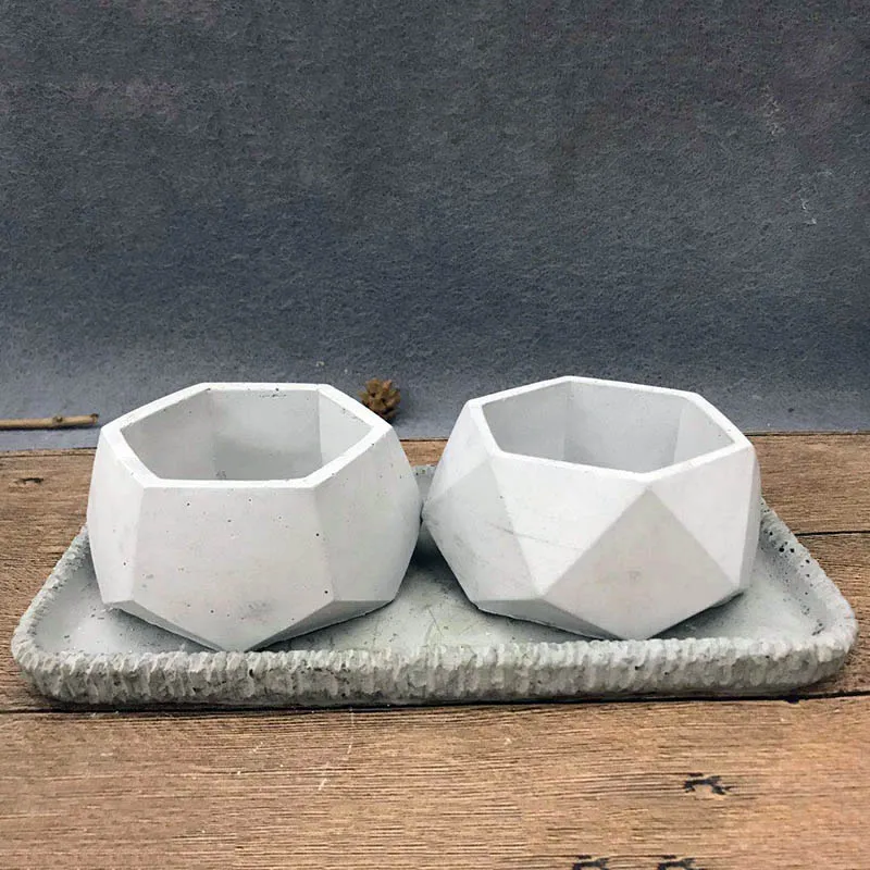Lhuaguo Stampo in silicone geometrico poligonale cemento poligonale vaso di fiori vaso tazza stampo in silicone 