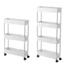 3/4 Layer Kitchen Storage Rack Cart Bathroom Movable Shelf With Wheel Room Gap Slim Holder Assemble Plastic Slide Organizer ► Photo 2/6