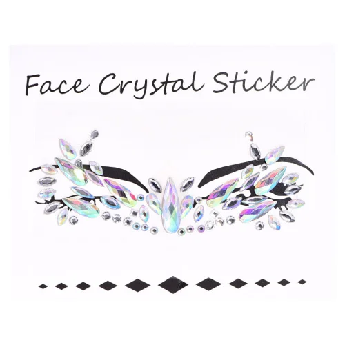 FCS021 Crystal ab Праздничные украшения для лица, Кристальные наклейки на тело, макияж на лицо, драгоценные камни, блестящие стразы, наклейки на лицо для фестиваля, вечерние, наряды F0118 - Цвет: FCS021 Crystal ab