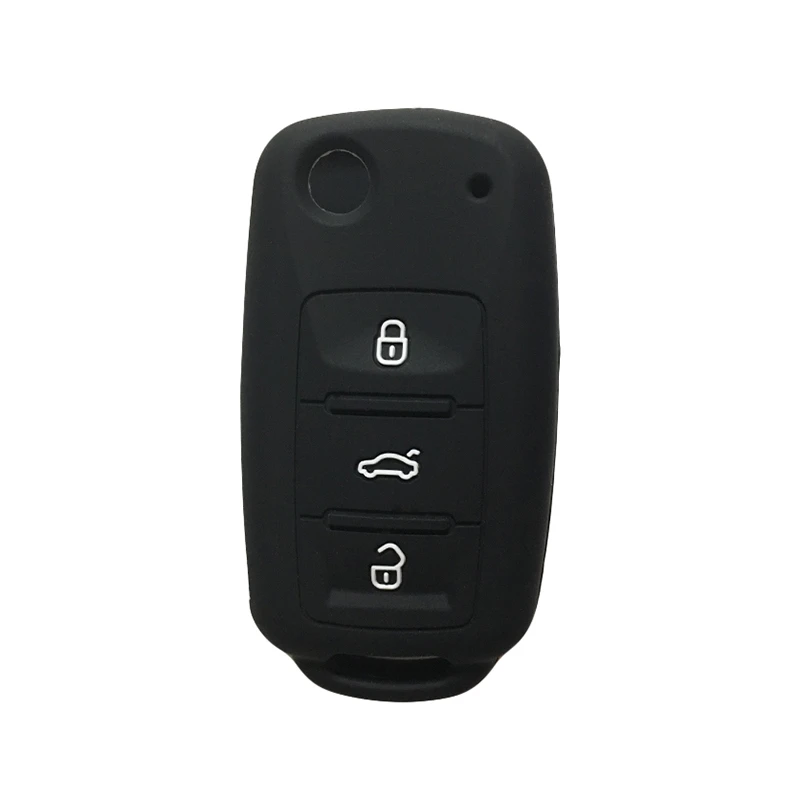 BLACK FOR TSI Милая крышка ключа для Vw TSI Jetta Passat Beetle Polo Bora 3 кнопки дистанционного управления Флип брелок, брелок для автомобиля, чтобы найти ключи - Название цвета: BLACK FOR TSI