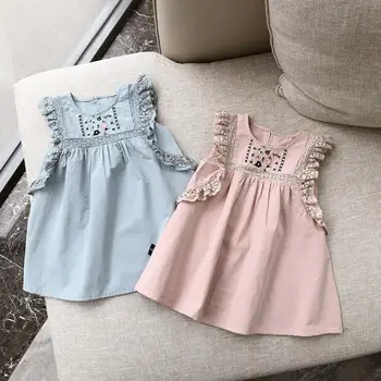 

2020 Summer New Children Baby Cotton Embroidery Dresses , Girls Princess Sweet Clothes 6 Pieces/lot Wholesale