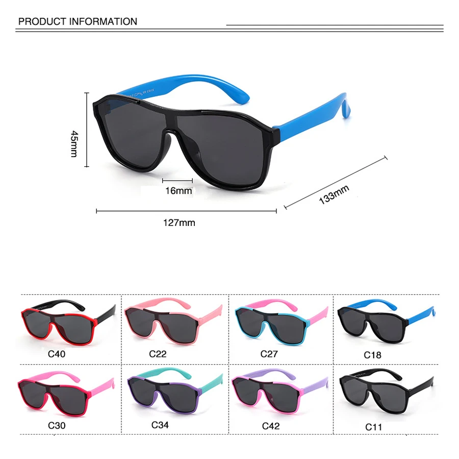 Children Sunglasses Boys Girls Kid Shades Bright Lens Polarized UV400 Protection Stylish Fashion Eyewear Baby Outdoor S8296