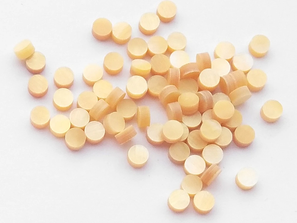 50PCS shell PAUA MOP MOTHER OF PEARL Inlay yellow Dots 3mm For Guitar Ukulele Fingerboard fretboard Luthier
