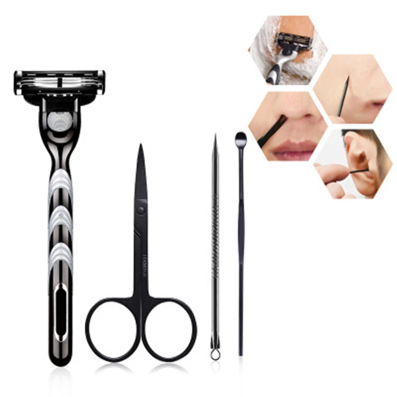 Billig 14 stücke Mann Bart Pflege Kit Für Gentleman Bart Gestaltung Nagel Datei Nagel Reparatur Geeignet Für Outdoor Und Reise Sexy und Mode