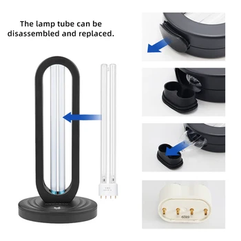 

220V 38W UV Germicidal Light with Remote Control Light Kitchen Bedroom Hospital UVC Disinfection Sterilizing Lamp