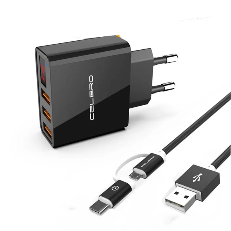 3 порта Usb настенное зарядное устройство адаптер Usb зарядное устройство для телефона светодиодный дисплей для xiaomi mi A3 CC9 красный mi note 8 7 k20 k30 несколько телефонов зарядка