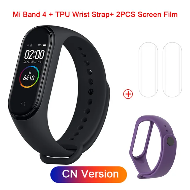 Xiaomi mi-браслет 4 mi Band 3 цвета экран Смарт-Браслет фитнес-трекер пульсометр Bluetooth водонепроницаемый спортивный умный Браслет - Цвет: Silione CN 4