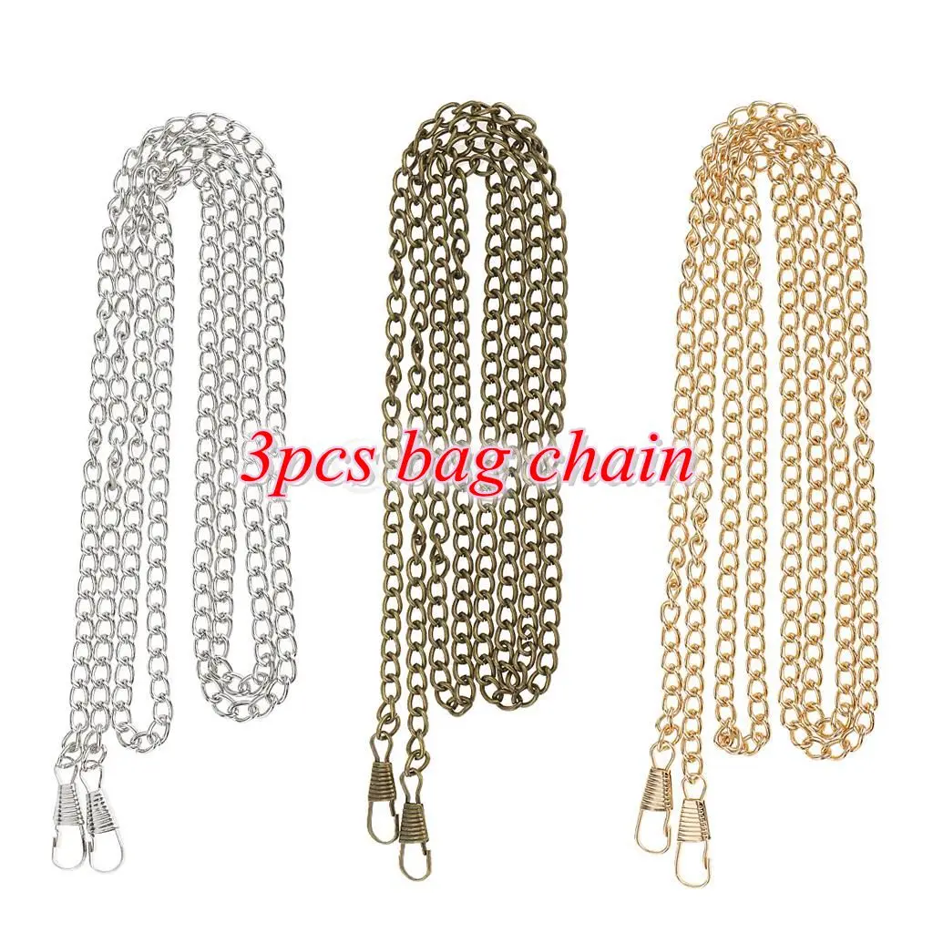 3-Pack Metal Crossbody Bag Shoulder Bag Strap Handle Bag Accessories 120cm
