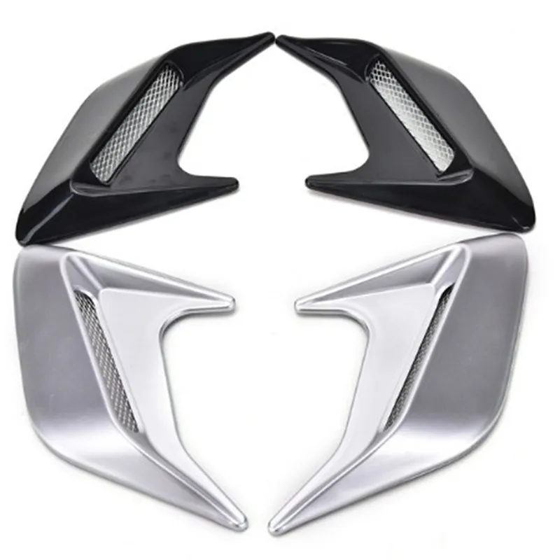 OLOMM 2pcs Shark  Gill Design Car Auto Side Vent Air Flow Fender Intake Sticker Car Simulation Side Vents Decorative