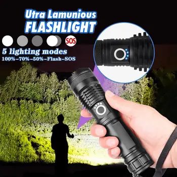 

Super Powerful Led Flashlight XHP50 5 Modes USB Rechargeable Aluminum alloy Flashlight Torch фонарик #2S23