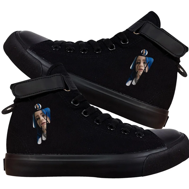 

2020 Hot Billie Eilish High-top Sneakers Canvas Shoes for Women Girls Sneakers Men Casual Shoes Lace Up Printing Leisure Shoes