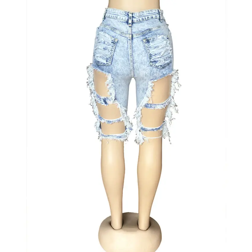 Wjustforu джинсовые Рваные джинсовые шорты для женщин, большие размеры, повседневные эластичные рваные сексуальные джинсовые шорты с дырками, Клубные короткие джинсы