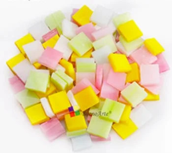 

200g(about 260pcs) 10x10mm Square Candy Colored Church Glass Mica Mosaic DIY Art Hand inlay Art
