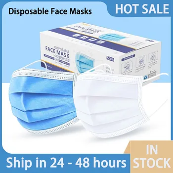 

3 Ply Filter Disposable Medical Face Masks Protect Non-woven Anti-Pollution Safety Dust 3 Colors Mask Surgical Mask