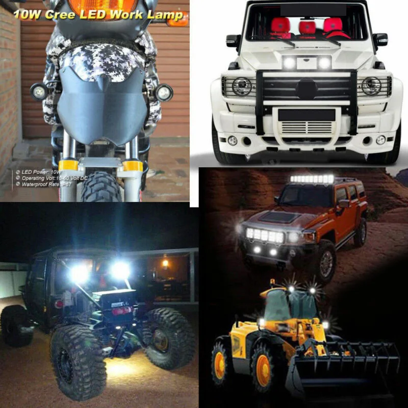 

Waterproof Working Light Die-Cast Aluminum PMMA Lens 10W Work Fog For Off-Road