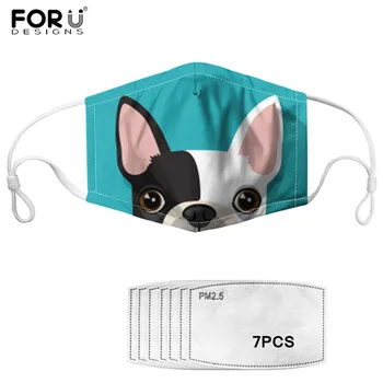 

Lovely French Bulldog Print Windproof Mouth-muffle Anti Dust Outdoor PM2.5 Face/Mouth Masks Multi Color Animal Pet Cotton Mask