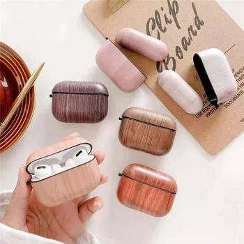 

GYKZ Retro Wood Pattern Earphone Case For Apple Airpods Pro 3 Soft Silicone Protective Cover Shockprood Charging Box Coque Shell