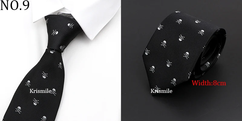 Neue Casual Schädel Krawatten Für Männer Klassische Dünne 8 cm Polyester Krawatten Mode Mann Krawatte Geschenk Für Männer Hochzeit bräutigam Business Krawatte – Detail 13