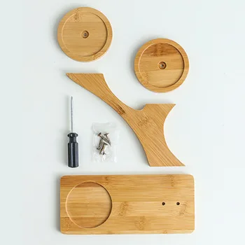 

3 Tier Desk Modern Indoor Mini Home Planter Decoration Office Garden Bamboo Stand Set With Drainage Pumpkin Succulent Pots