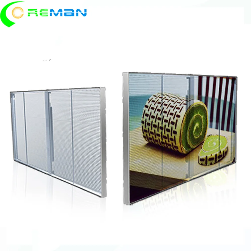 

flexible size 500x1000 1000 x 1000 led transparent screen 4ft x 3ft 6ft x 3ft 10ft x 6ft crystal led video wall