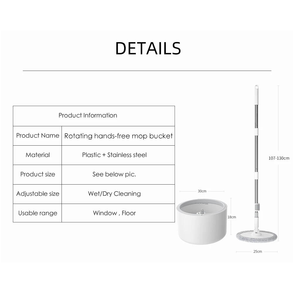 Волшебная швабра с микрофиброй круглым ведром регулируемая ручка бытовая
