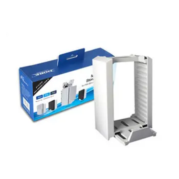 

TP4-025 Game Disk Tower Vertical Stand for PS4 DualShock Controller Charging Dock Station for PS4 SLIM PRO for Xbox One S