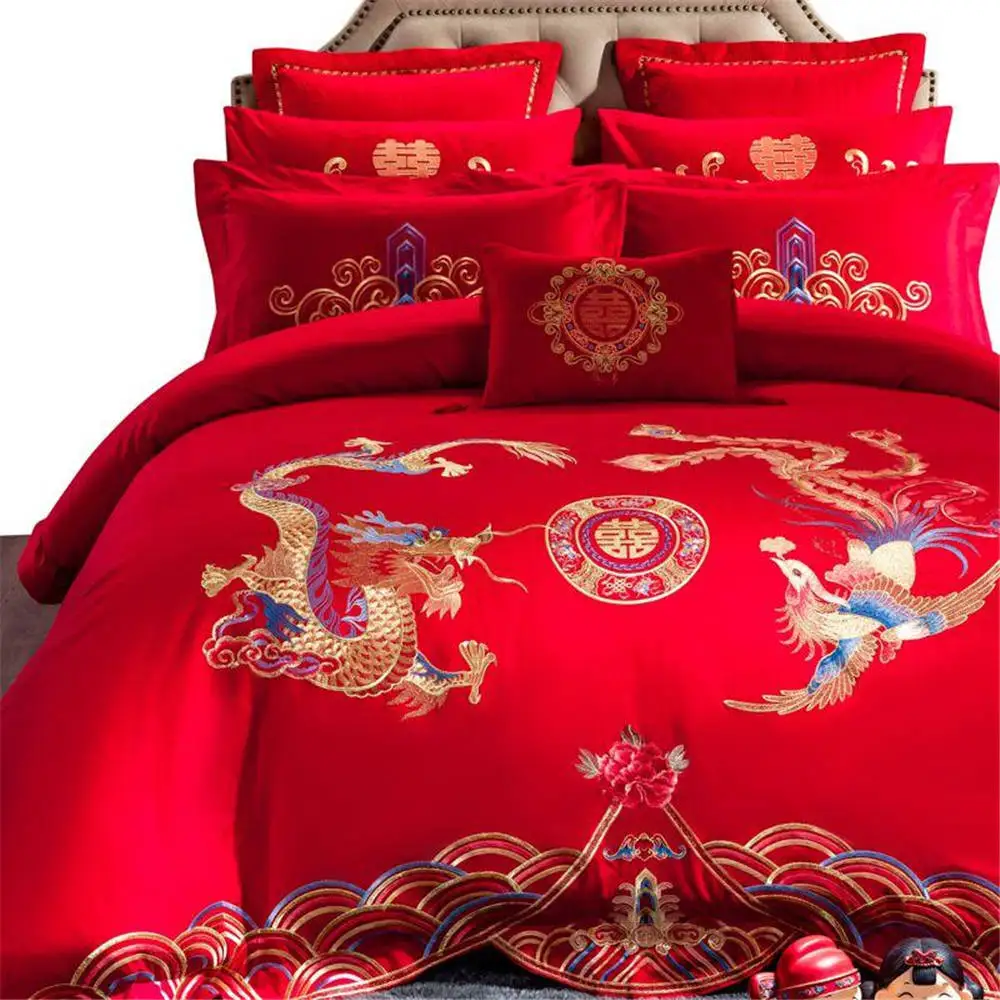 Праздничный одеяло Постельное белье s queen king size 4/6 шт. домашний текстиль для пары из хлопка с кружевами из Постельное белье крышка дизайн