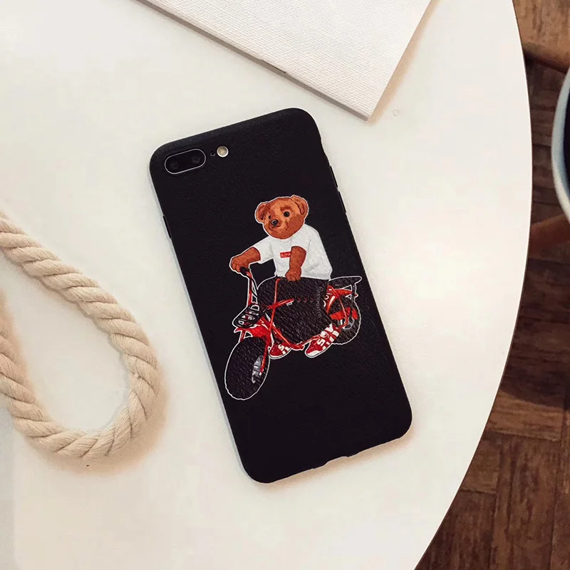 Роскошный милый чехол с текстурой кожи медведя для отдыха для iPhone 11 pro X XR XS MAX 6 S 8 7 Plus, мягкий силиконовый чехол из ТПУ для улицы США