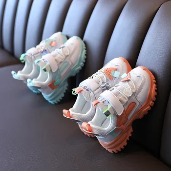 

2020 New Kids Sports Shoes Boys Casual Board Shoes Girls Fashion Flying Woven Breathable Small Children's Mesh Shoes Kids