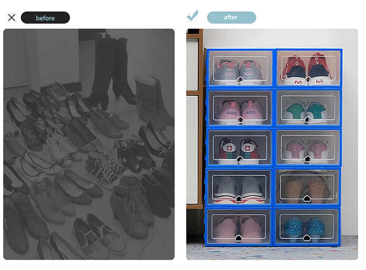 6 шт. прозрачная коробка для обуви утолщенная прозрачная Пылезащитная коробка для хранения обуви может быть сложена комбинированный шкаф для обуви органайзер для обуви