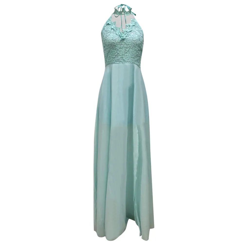ropa mujer vestido mujer женское платье Элегантное кружевное платье с вышивкой размера плюс платье без рукавов с лямкой на шее sukienka