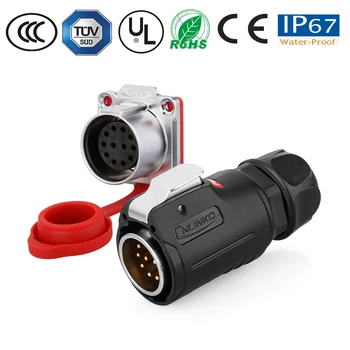 

Waterproof Connector Wire Cable Plug Socket M24 12 Pin TV/LED Lamp/Solar IP67 Dust-proof Transmission Connector Semi-metal