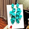 Exaggerated Acrylic Petal Flower Tassel Long Earrings For Women Beach Holiday Jewelry Red Yellow Blue Colors ► Photo 3/6