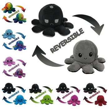 

1PC pulpo Reversible Doll Double-sided Flip Cute Funny Octopus Plush Toy Chirdren Kids Birthday Gift Dwustronna ośmiornica 4*