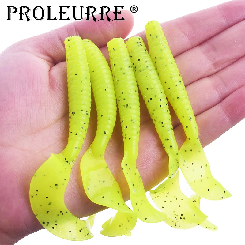 

5Pcs Jigging Wobbler Worms 8cm 4.3g Long tail Fishing Lures silicone With salt Soft bait Crankbaits Bass Fishing Tackle
