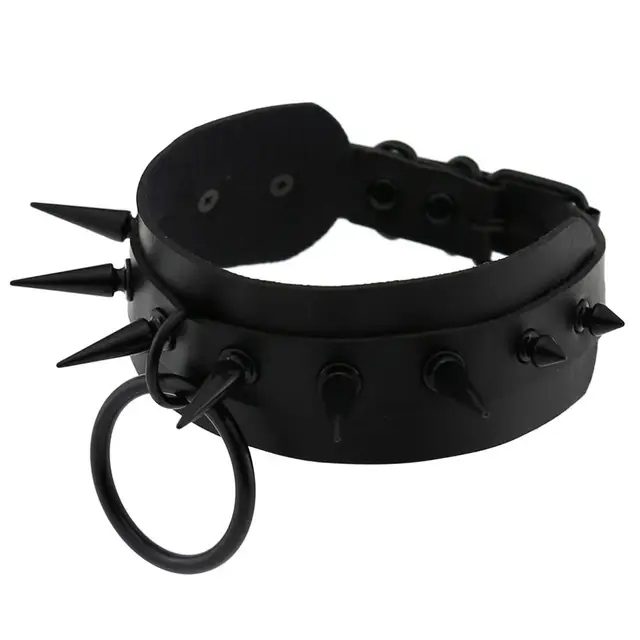 Harajuku Gothic Leather Spike Choker 2