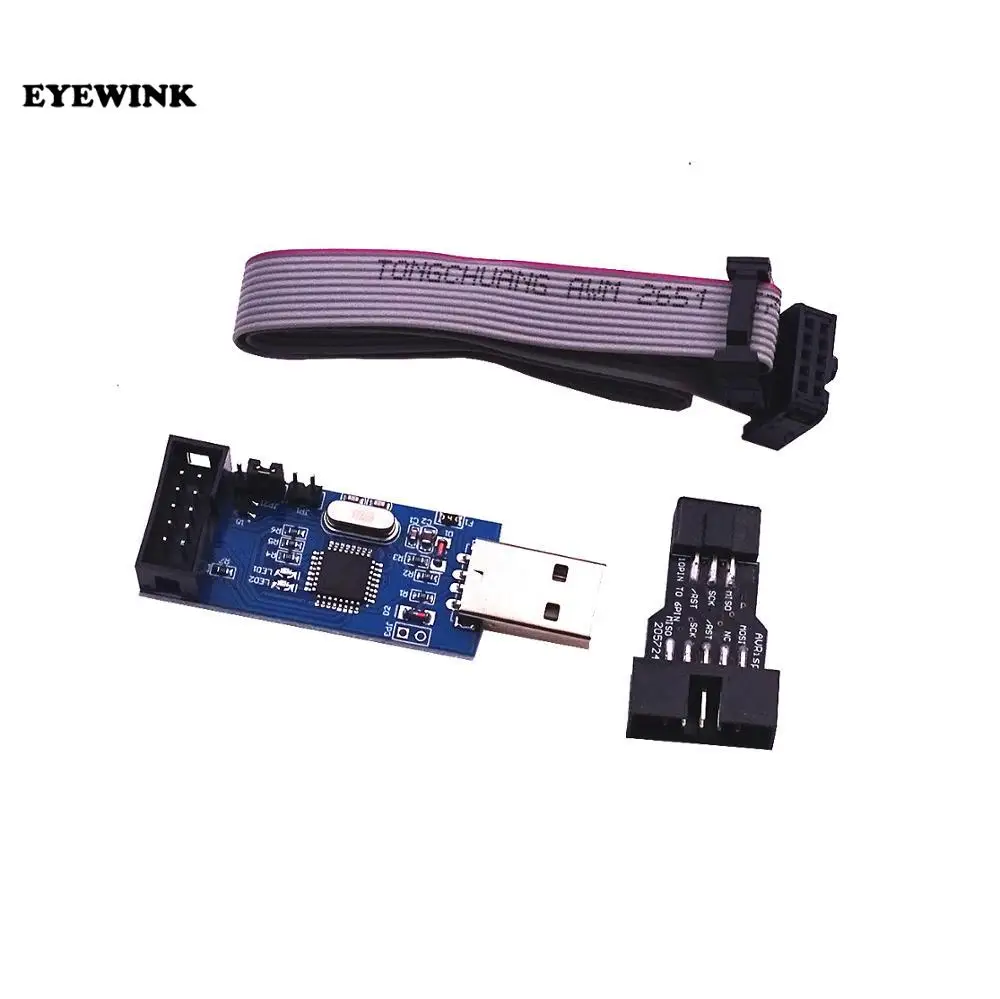 1Set 10Pin To 6 Pin Adapter Board+ USBASP USBISP AVR Programmer USB ATMEGA8 ATMEGA128 ATtiny/CAN/PWM Wire Module DIY | Электронные