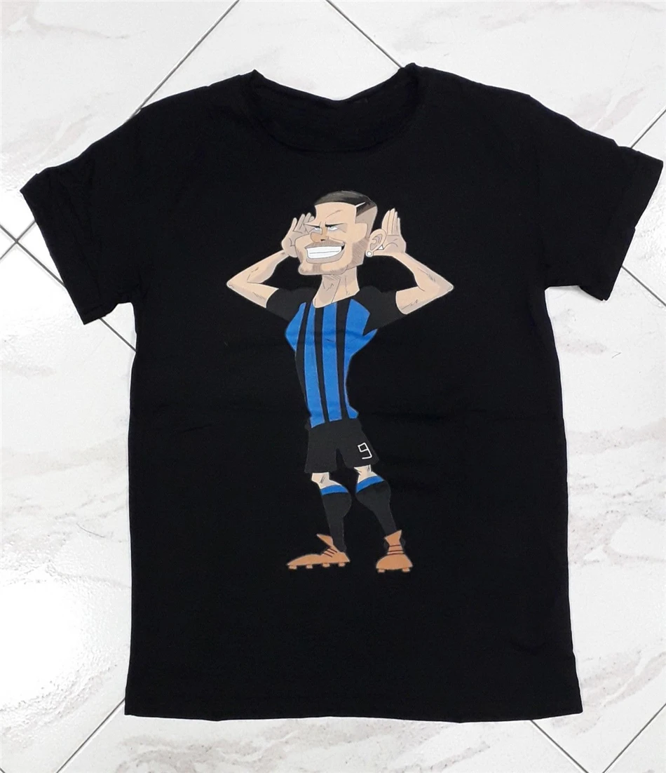 Футболка Oji черный человек с героями мультфильмов хлопковая Icardi футболка на