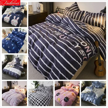 

Blue White Stripe Duvet Cover 3/4 pcs Bedding Set Soft Skin Bed Linen Double Queen King Big Size Bedspreads Quilt Comforter Case