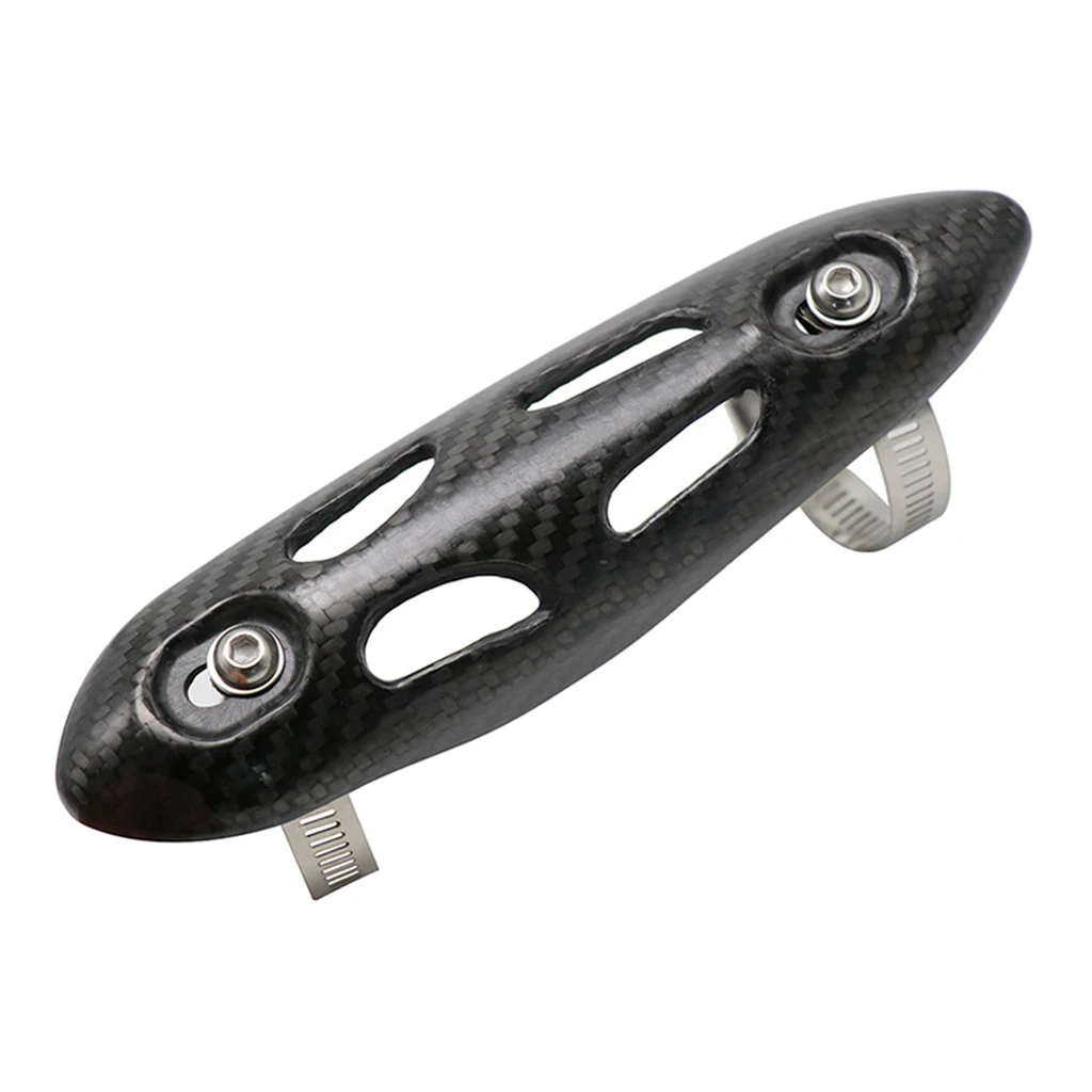 Motorcycle Exhaust Muffler Silencer Pipe Cover Heat Shield Protector for 33-57mm Tubes (Carbon Fiber)