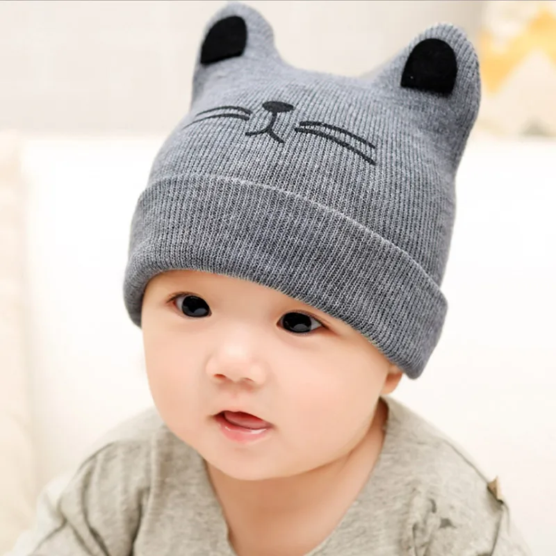 

0-24 months Baby Hat Cartoon Bear Cotton Beanie Cap Toddler Infant Baby Girls and Boys Knitted Hats Kids Hats & Caps Baby cap