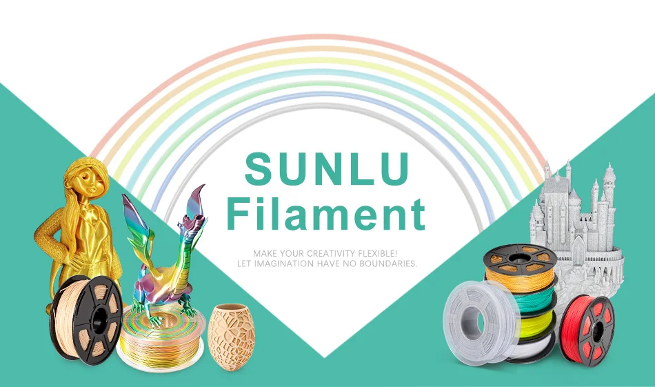 black petg SUNLU PLA Filament 10kg 1.75mm 3D Printer Filamento PLA 3D Printing Materials 10rolls/set Vacuum Packaging Fast Ship petg filament