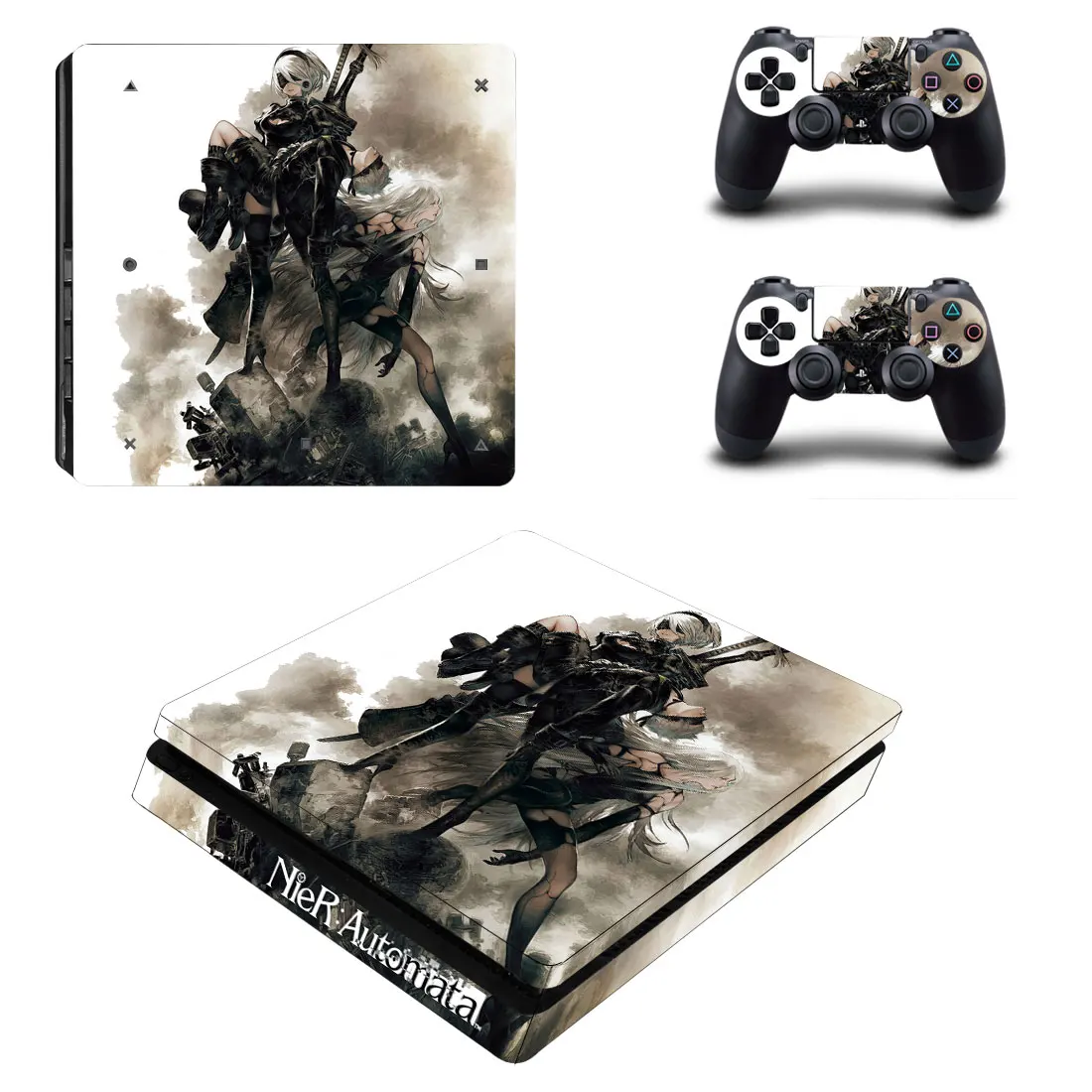 NieR: Automata стилизованное покрытие наклейка для PS4 тонкая консоль и контроллеры наклейка виниловые обложки чехол игровые аксессуары YSP4S-3558