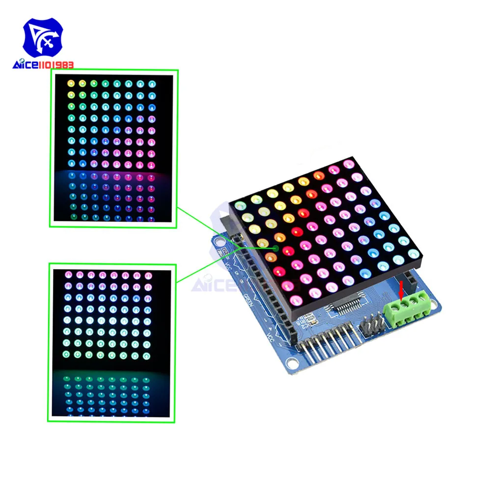merge confirm post office Diymore 8x8 Rgb Led Matrix Common Anode Board With Rbg Led Driver Shield  Module For Arduino - Integrated Circuits - AliExpress
