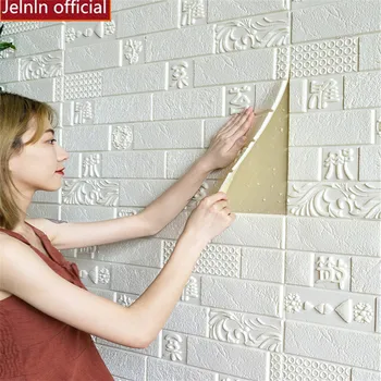 

3d wall stickers culture stone brick calligraphy living room study bedroom thickening moisture-proof self-adhesive wallpaper