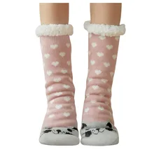 Женские зимние хлопковые носки с принтом, толстые нескользящие носки-тапочки для женщин и женщин, сказочные удобные носки для девочек Meias# ZB