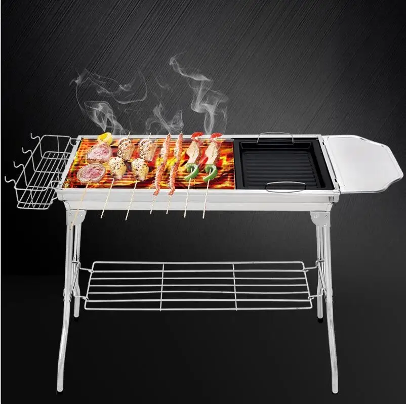 

Party Cooking Foldable Picnic 304stainless steel Portable BBQ Barbecue Grills Burner Oven Outdoor Garden Charcoal Barbeque Patio