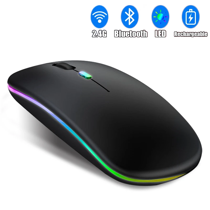 gaming mouse for large hands Wireless Mouse With LED Backlit USB Rechargeable Bluetooth-compatible RGB Silent Gaming Mouse For Computer Laptop PC Mause Gamer best office mouse